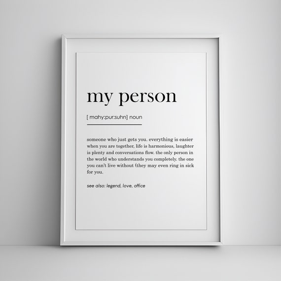 My Person Definition Print Soulmate Gift For Her Wall Art Prints Wedding Husband Couples