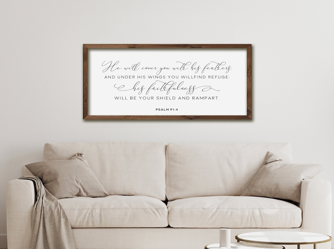 He Will Cover You With His Feathers Psalm 91:4 Art Print - Image 2