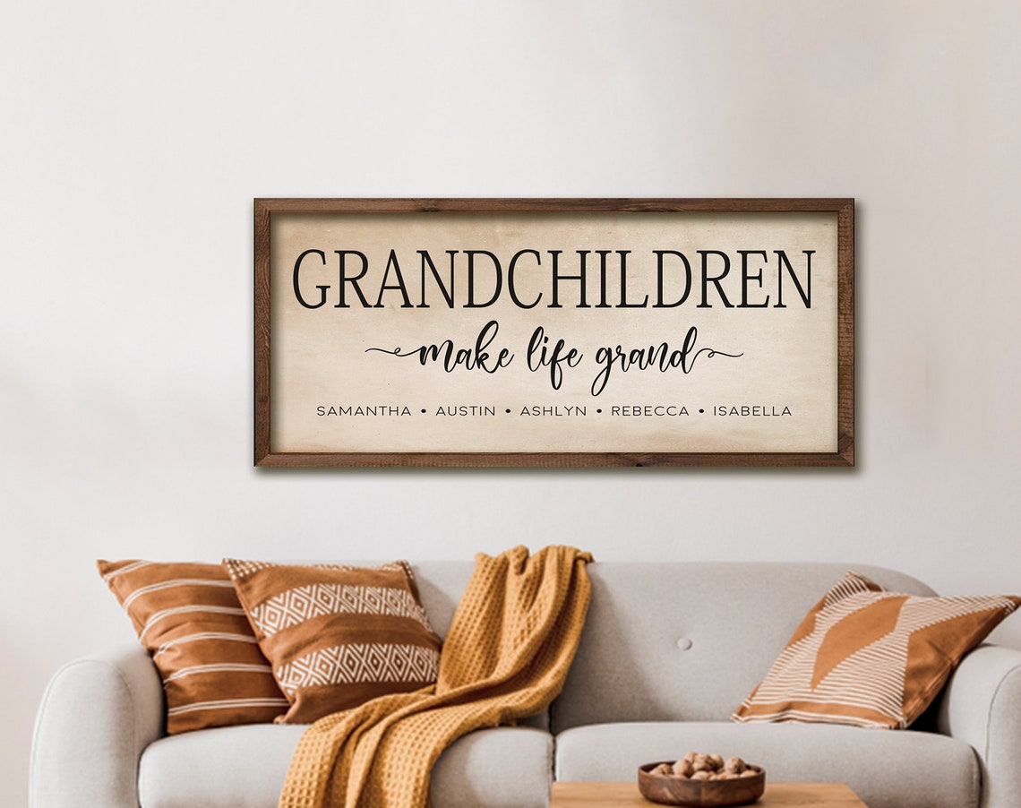 Grandchildren Make Life Grand Custom Names Gift For Grandma Poster - Image 3