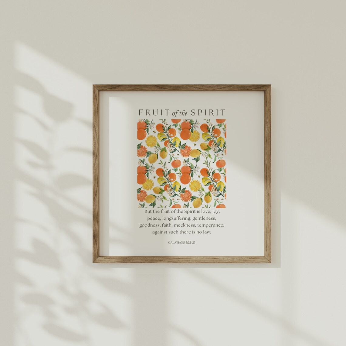 Fruit of the Spirit Galatians 5:22-23 Citrus Orange Pattern Bible Verse Poster - Image 4