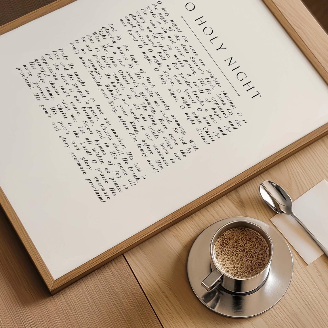 O Holy Night Minimalist Hymn Lyrics Typography Holiday Poster - Image 4