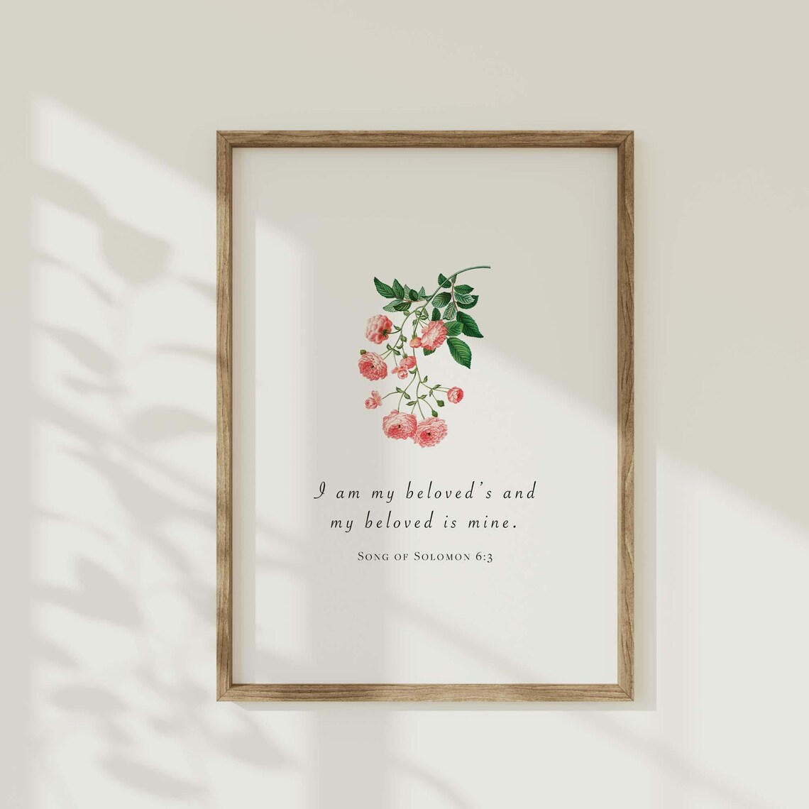 Christian Valentine Love Scripture, Vintage Rose Art Print - Image 3