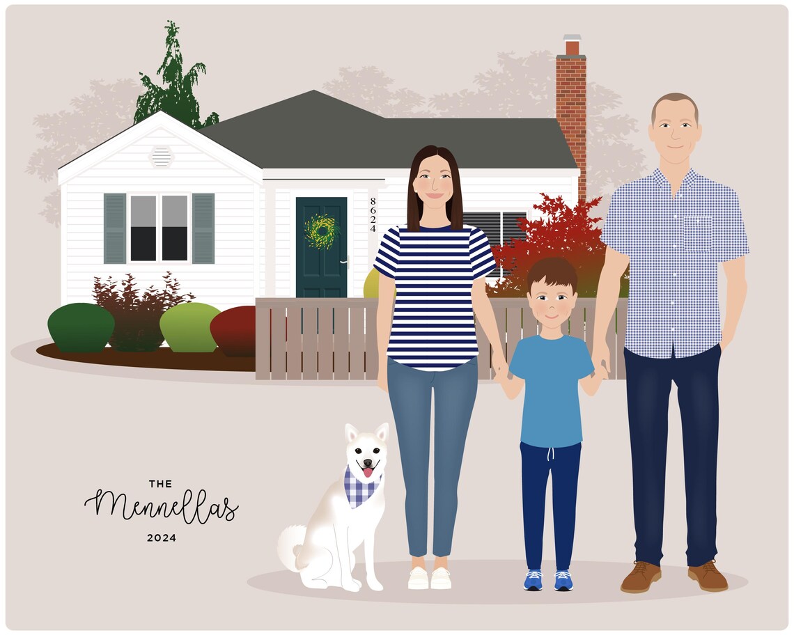 Custom Family Portrait - Personalized Art - Image 3