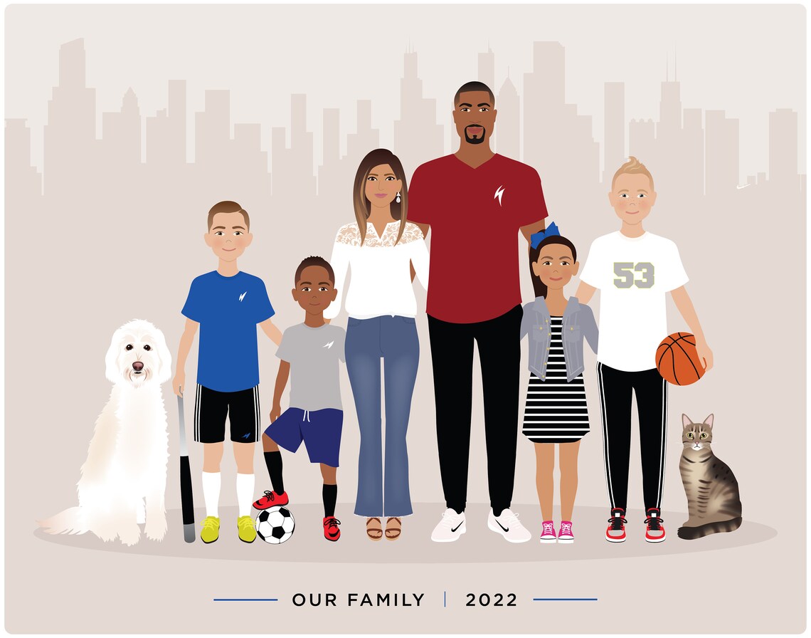 Custom Family Portrait, Personalized Print - Image 3