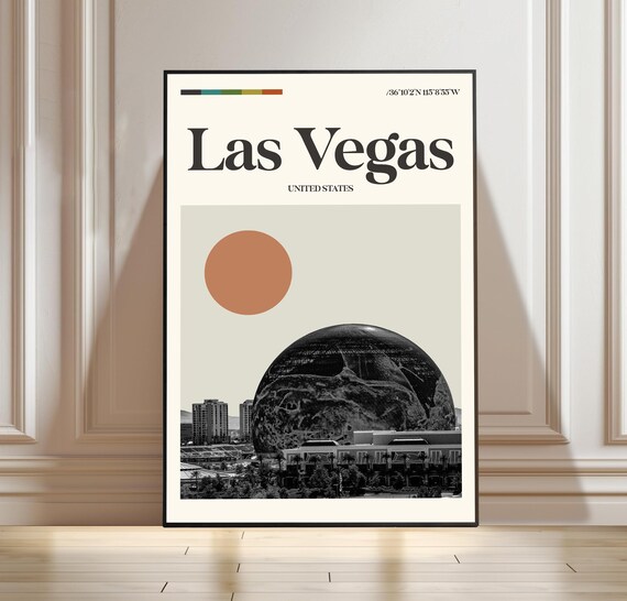 Las Vegas Nevada United States Mid Century City Travel Poster