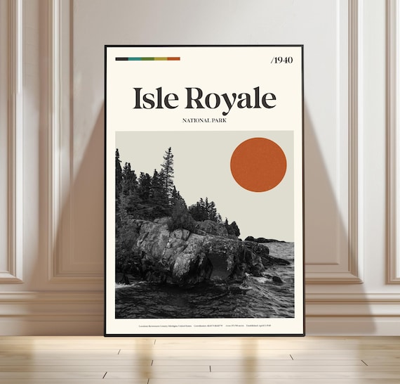 Isle Royale National Park 1940 Vintage Travel Poster Minimalist Art