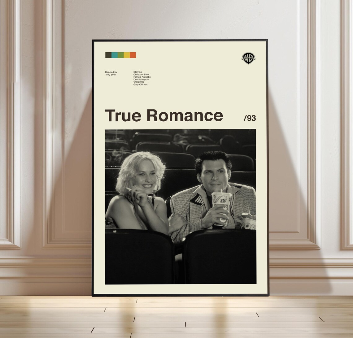 True Romance 1993 Minimalist Tony Scott Retro Movie Fan Art Poster
