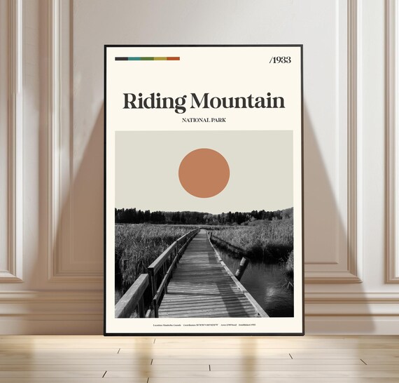 Riding Mountain National Park Canada Boardwalk Minimalist Travel Poster