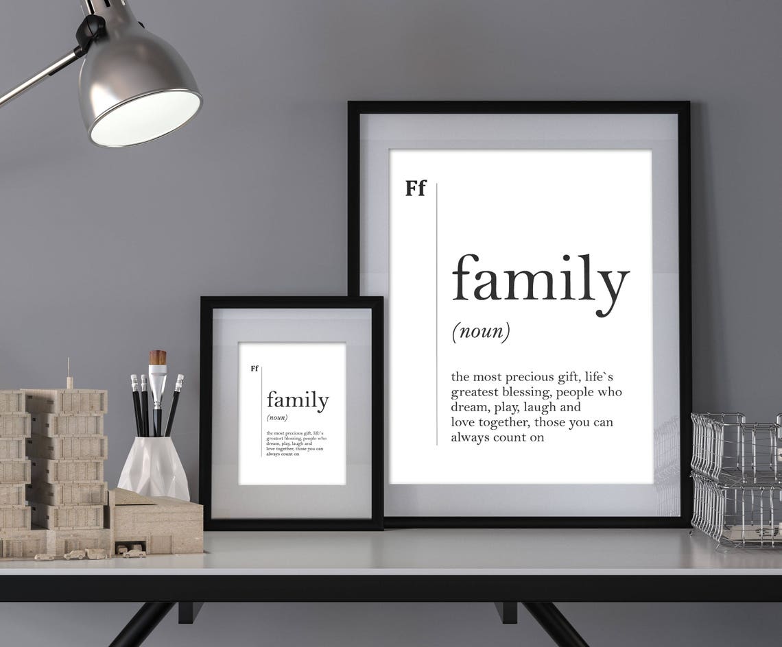 Family Definition Print Family Gift Parents Gift Mother Gift Father Gift Family Wall Art Typography Dictionary Scandinavian Family Print - Image 2