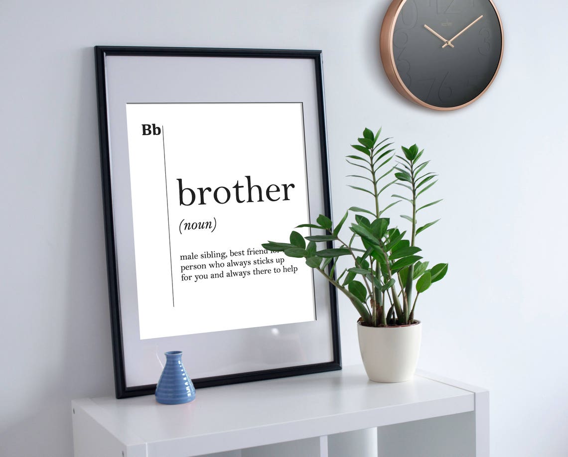 Funny Brother Definition Dictionary Wall Art Gift for Him Typography - Image 3