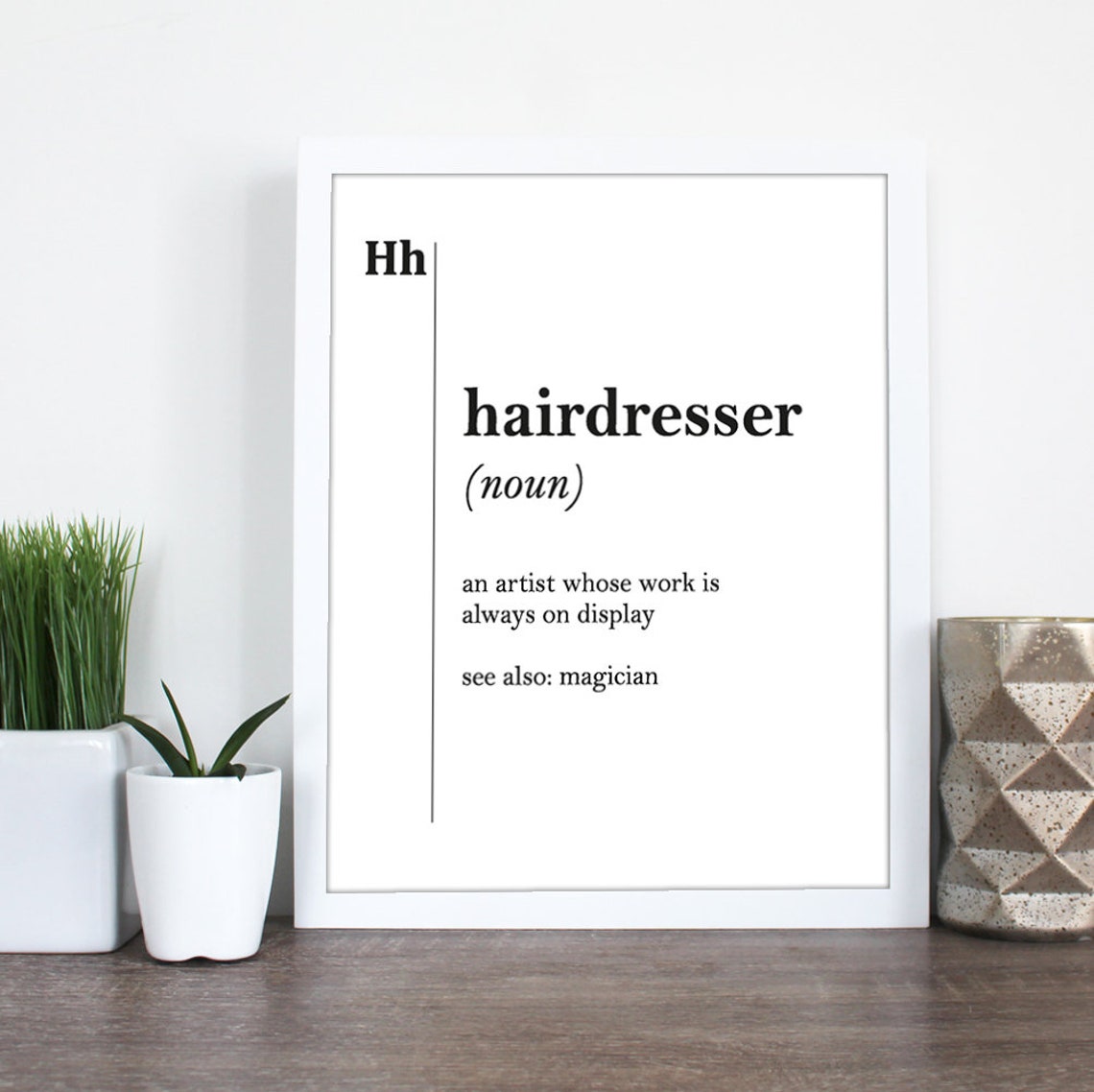 Hairdresser Definition Salon Decor Stylist Gift White Poster - Image 2