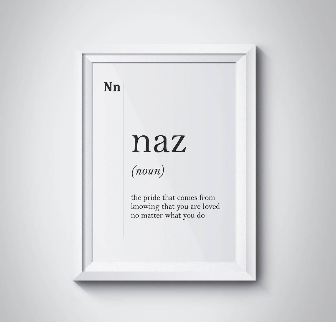 Naz Funny Dictionary Definition Quote Typography Humor Wall Art
