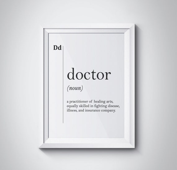 Doctor Wall Art Doctor Poster Doctor Gift Doctor Definition Hospital Wall Art Doctor Art Doctor Print
