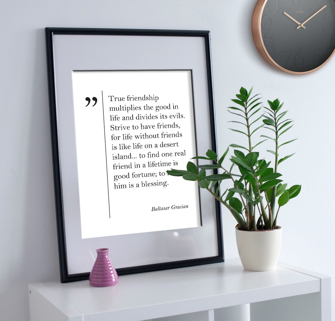 Baltasar Gracian True Friendship Quote Minimalist Typography Wall Art - Image 2