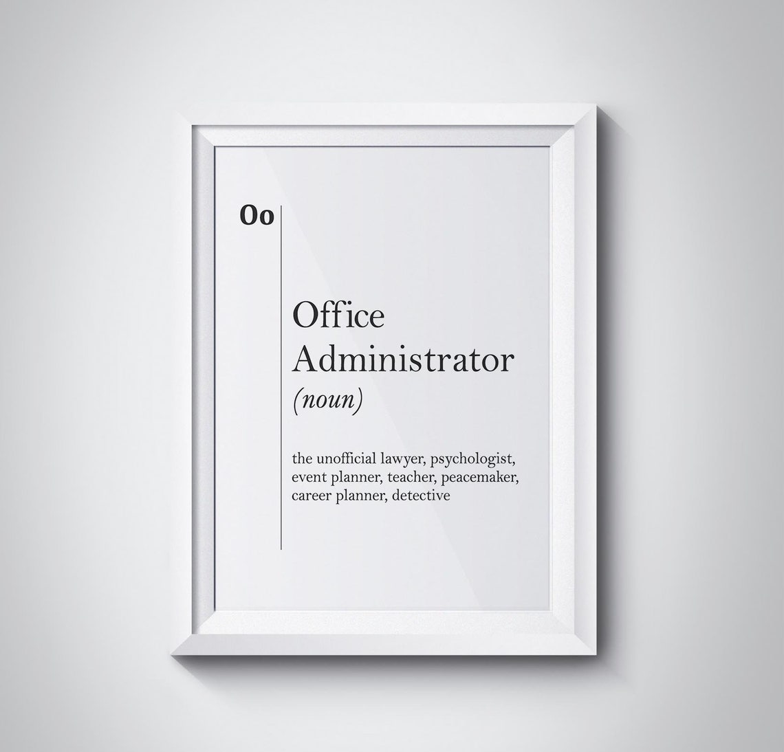 Office Administrator Funny Dictionary Definition White Poster