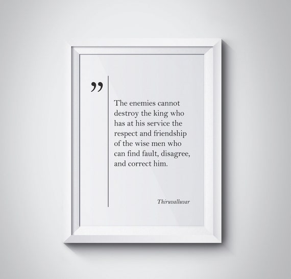 Thiruvalluvar Quote Old Friend Gift Boss Gift Friendship Quote Best Friend Gift Thiruvalluvar Wall Art Friendship Gift Thiruvalluvar Print