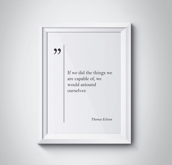 Thomas A Edison Quote Motivational Wall Art Thomas Edison Wall Art Unique Engineer Gift Coworker Gift Inspiring Poster Thomas Edison Print