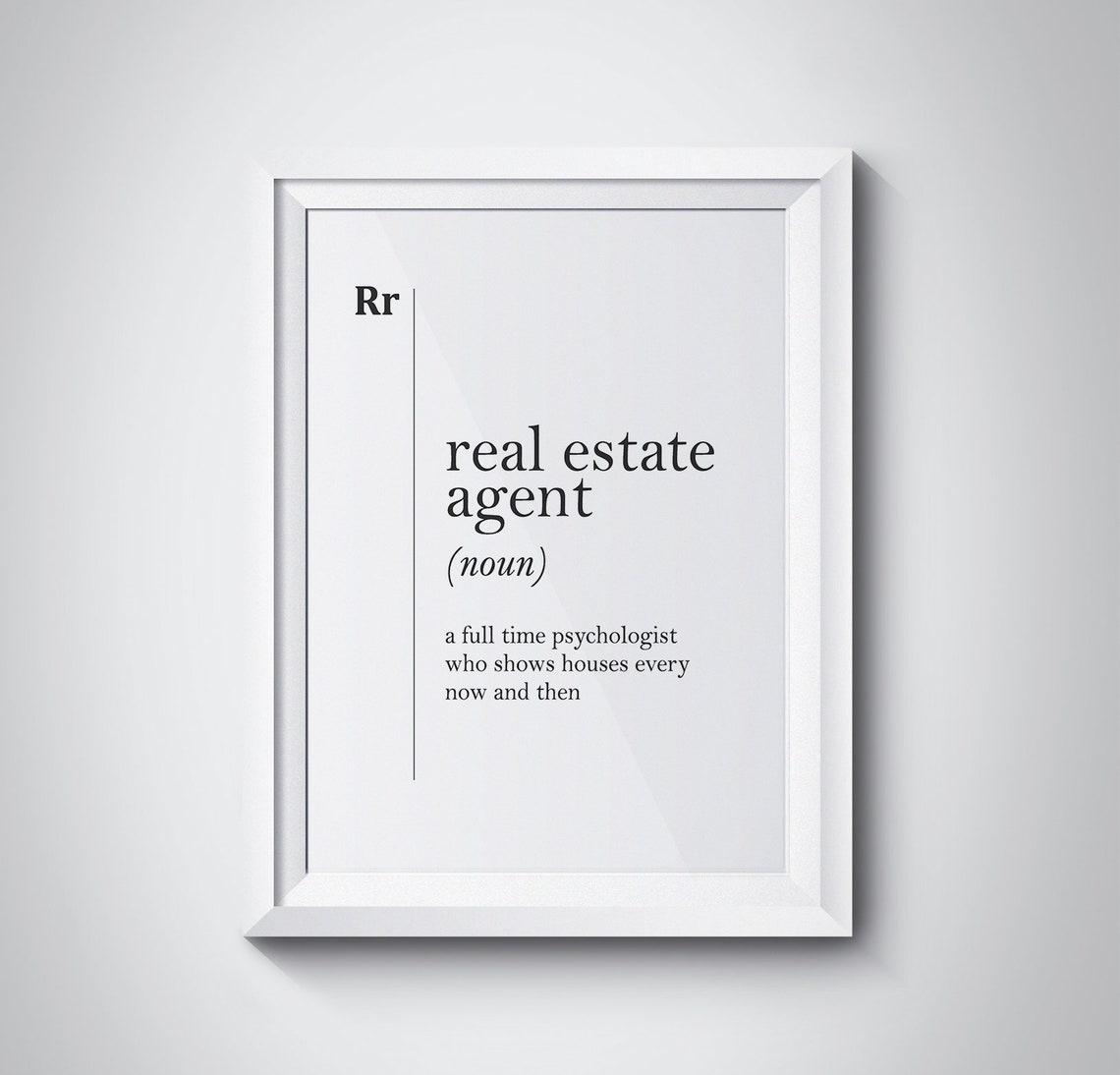 Real Estate Agent Funny Noun Definition White Dictionary Poster