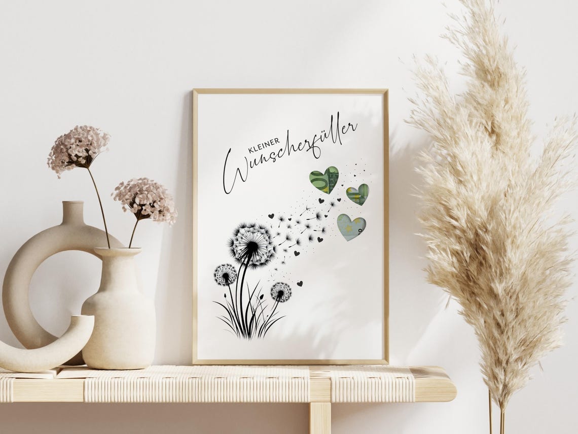 Kleiner Wunscherfuller Dandelion Cash Money Gift Birthday Poster