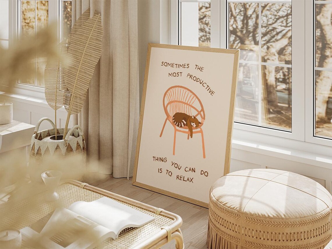 Sometimes The Most Productive Thing Is To Relax Cat Nap Poster