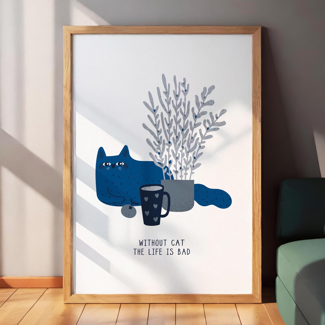 Funny Cat Quote Poster, Cat Lover Gift Typography
