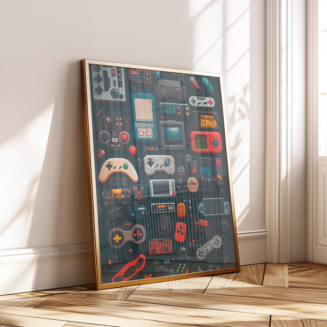Retro Gaming Controller Vintage Gamer Art Print