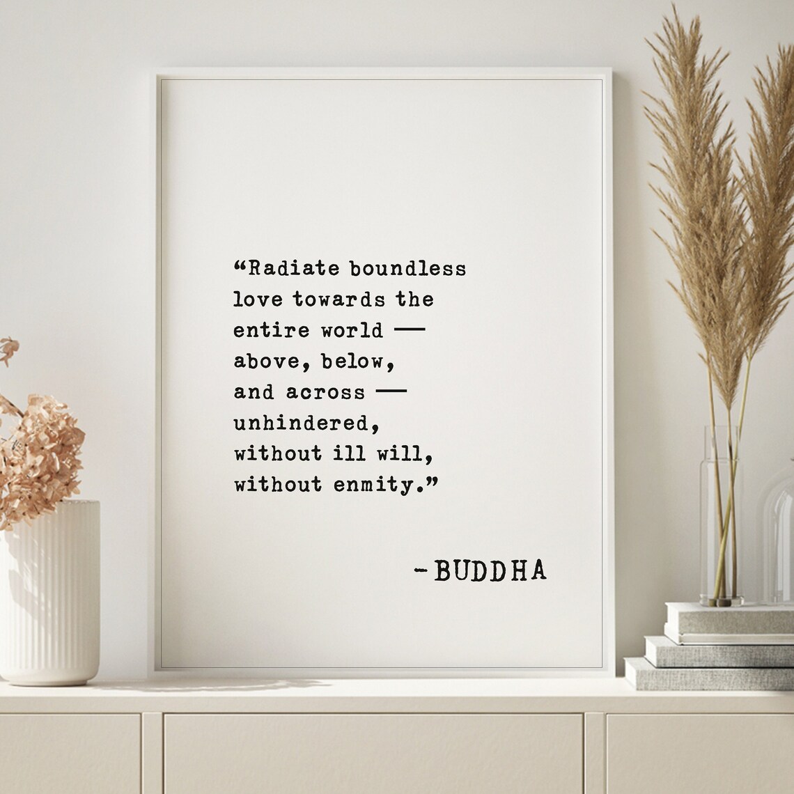 Buddha Boundless Love Quote Radiate Love Without Enmity Poster