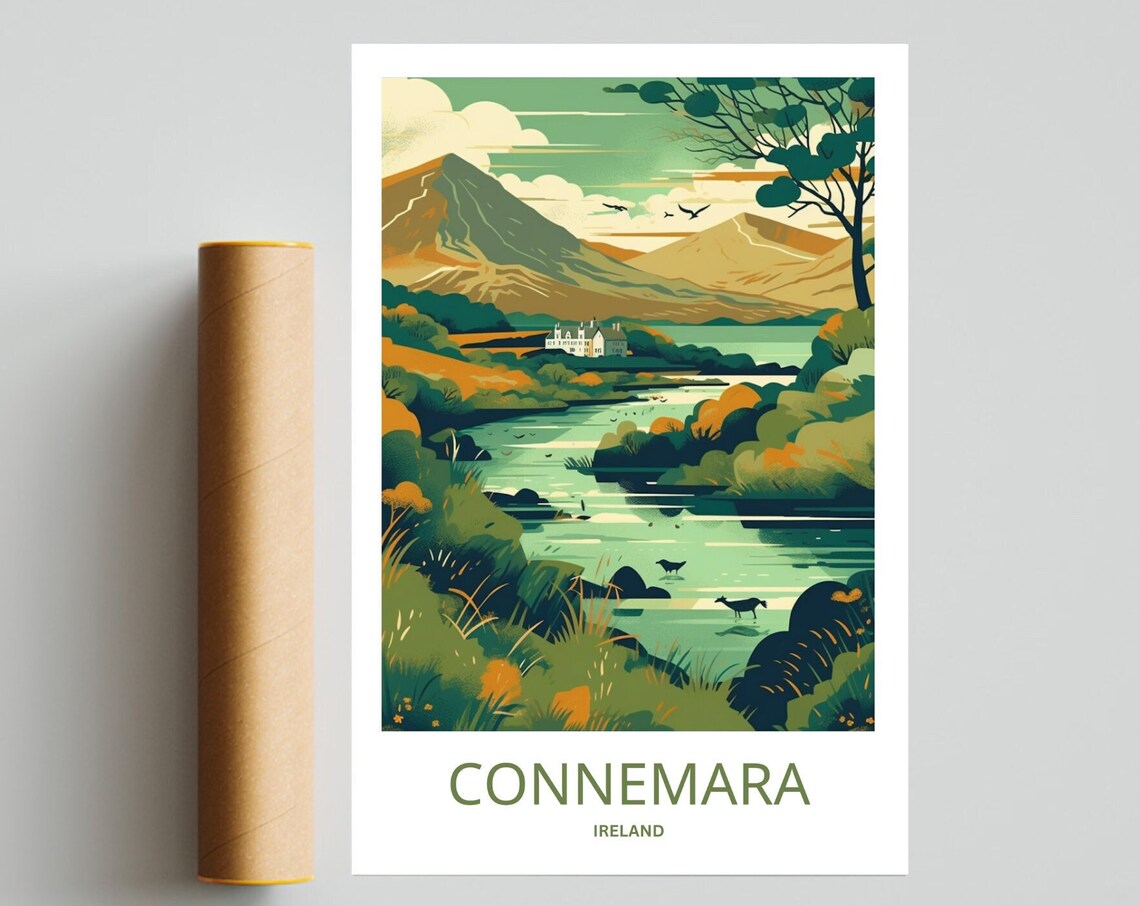 Connemara Ireland Wild Atlantic Travel Poster Art