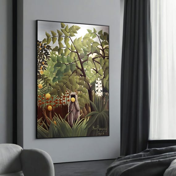 Henri Rousseau The Monkeys Canvas Painting A Captivating Exotic Jungle Scene As Unique Art Gift For Nature Lovers
