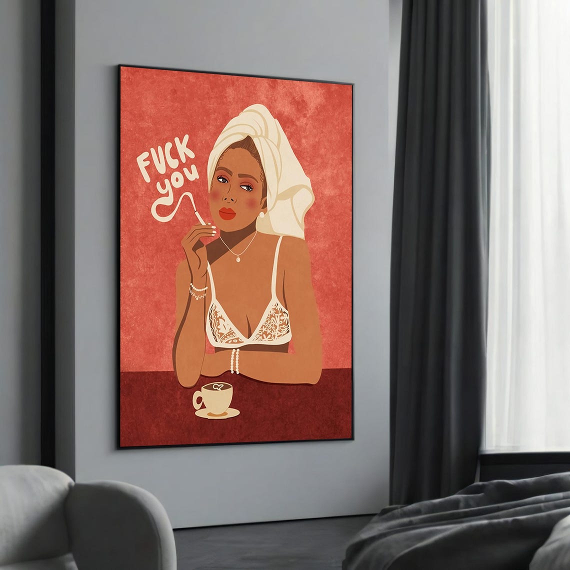 Bold Woman Canvas Painting Gift Modern Feminine Empowerment Art For Confident Home Decor