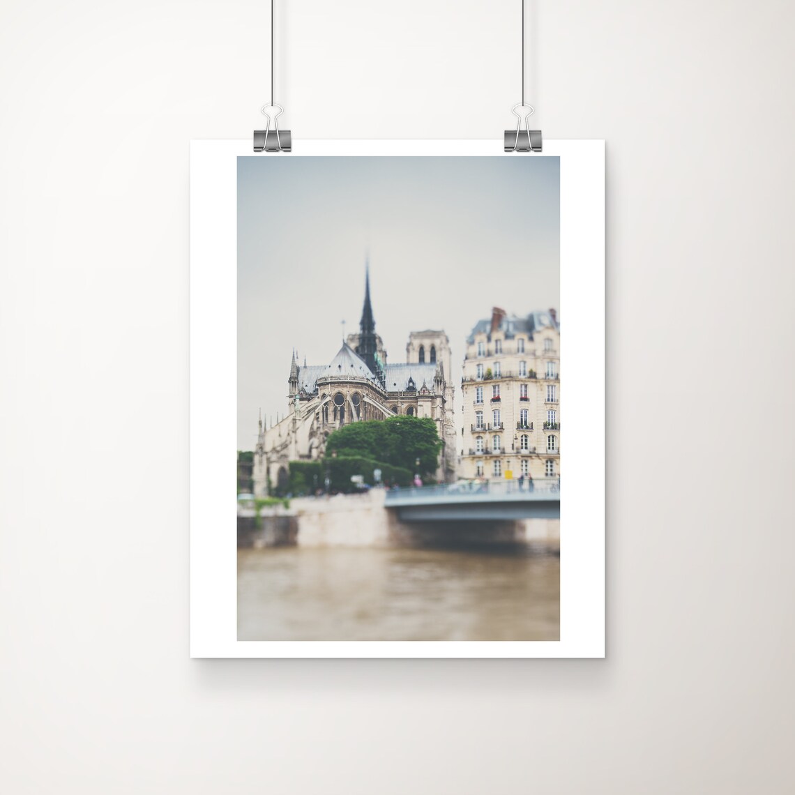 Notre Dame Cathedral Paris Soft Focus Seine Riverside Photo Poster