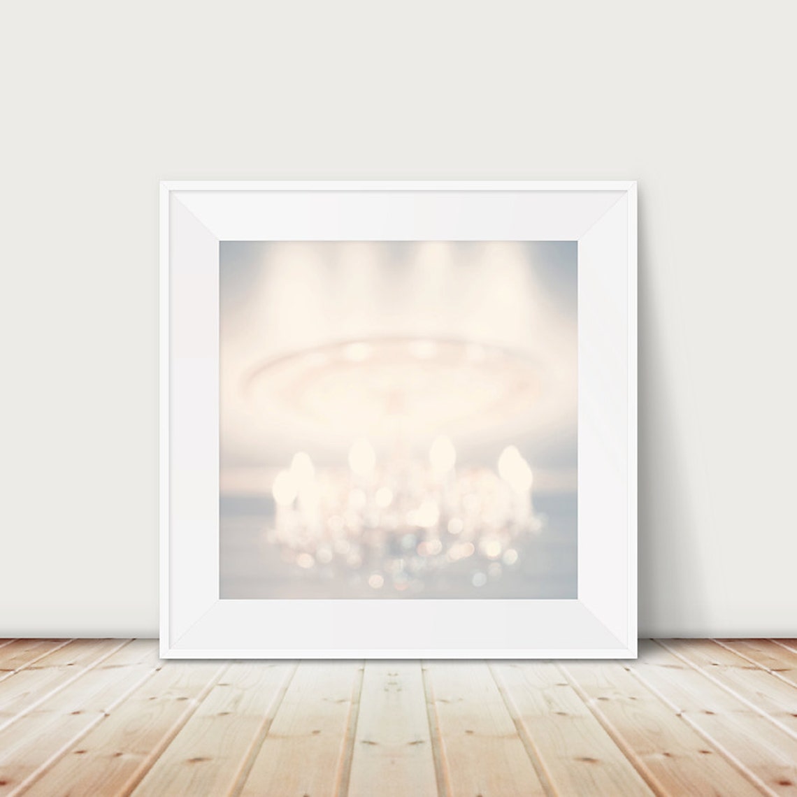Sale Abstract Art Chandelier Photograph Discounted 8x8 Print Pastel Blue Decor Nursery
