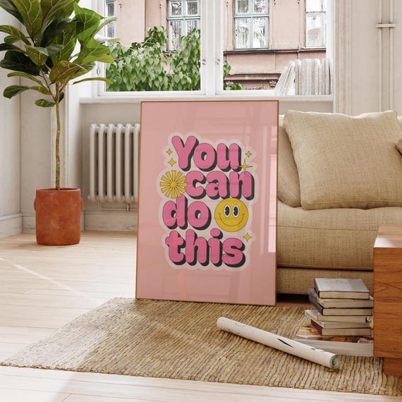 You Can Do This Vintage Typographic Poster Print Funny Humour Home Living Roombedroomkitchen Wall Art A5a4a3a2a1a0