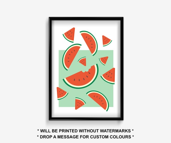 Watermelon Pop Art Fruit Poster Print Gallery Wall Living Roombedroomkitchen A5a4a3a2a1a0