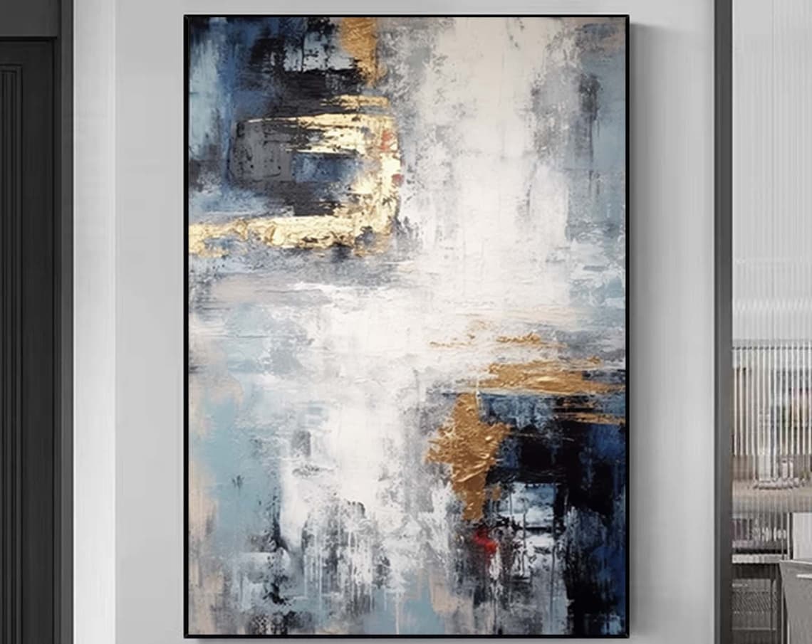 Modern Abstract Oil Painting, Textured Art Print