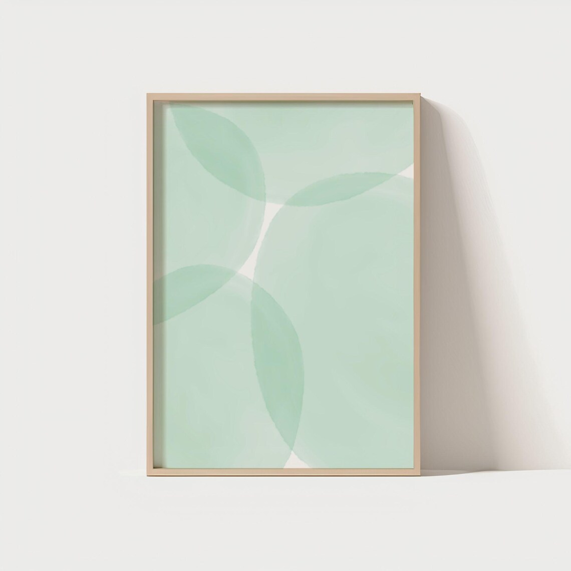 Pastel Green Abstract Wall Art Print Minimalist Shape Poster Scandinavian Decor Boho Calm Soft Color Geometric