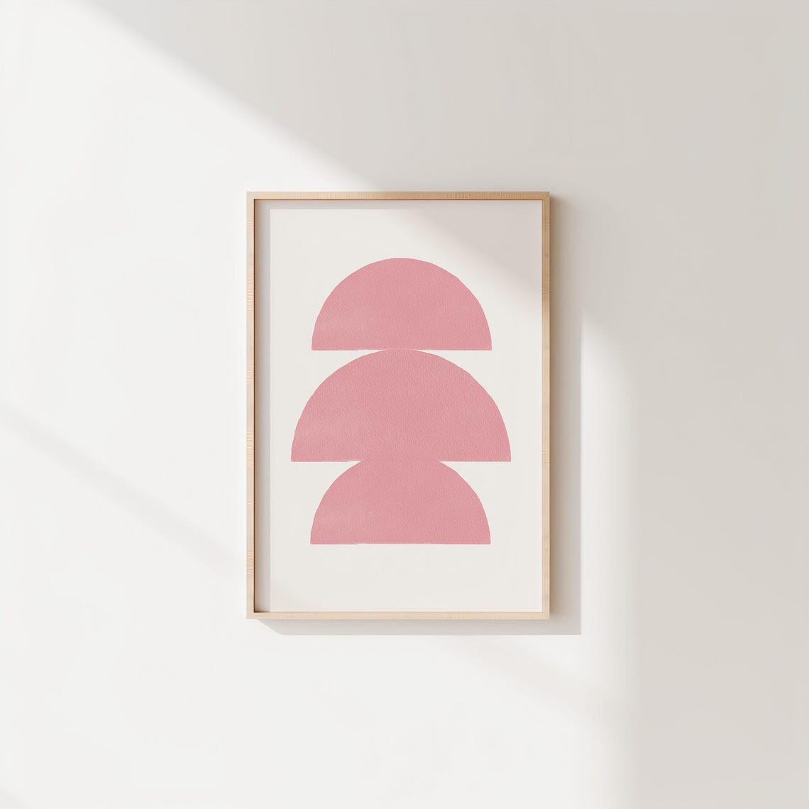 Mid Century Modern Pink Geometric Abstract Arches Minimalist Wall Art