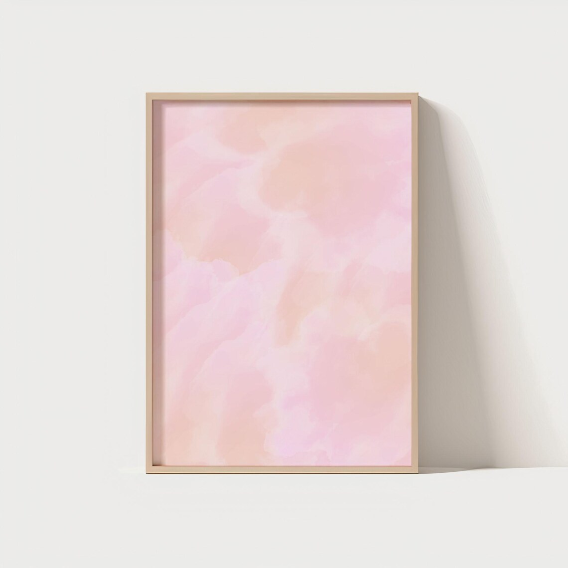 Pink Watercolor Pastel Wall Art Soft Abstract Background Poster Blush Light For Bedroom Decor