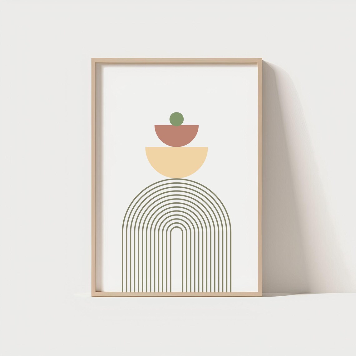 Mid Century Modern Abstract Wall Art Boho Minimalist Geometric Print Neutral Arch Poster For Living Room Decor