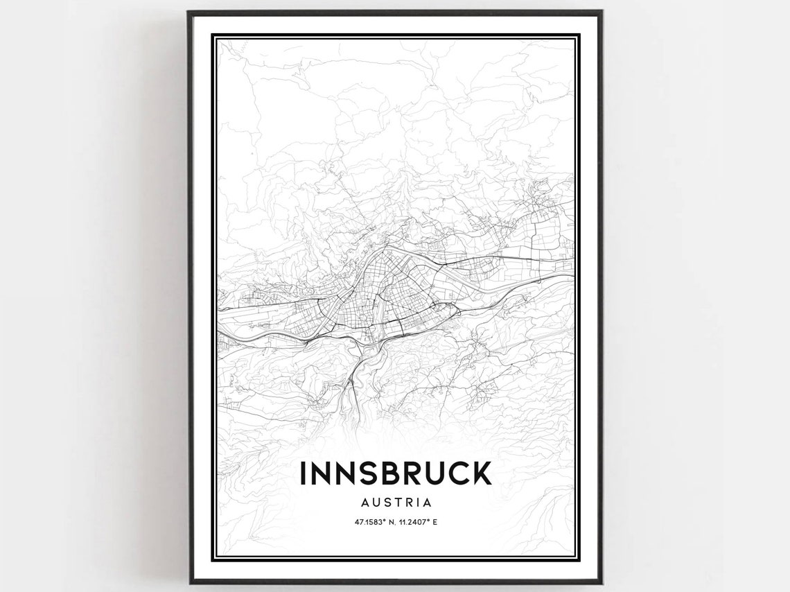 Innsbruck Map Poster, City Street Decor