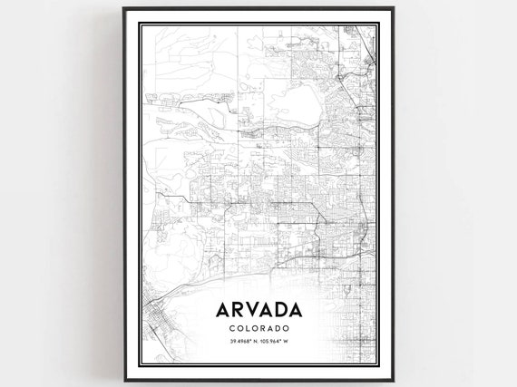 Arvada Map Print Poster Wall Art Co City Colorado Street Decor Road Gift