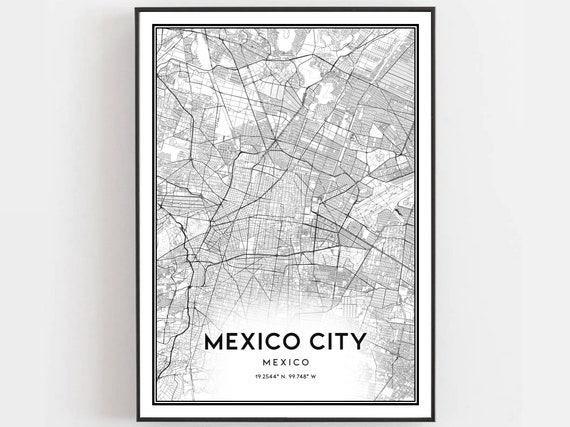 Mexico City Map Poster, Street Decor Travel Print