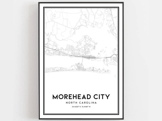 Morehead City Map Poster Print, North Carolina