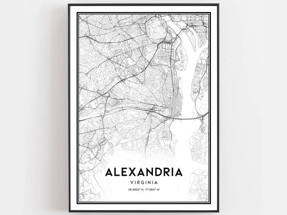 Alexandria Map Poster, Virginia Travel Wall Art