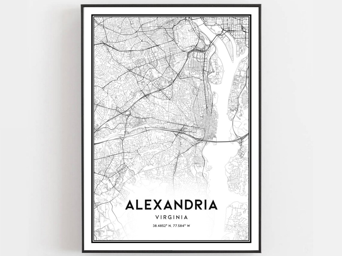 Alexandria Map Poster, Virginia Travel Wall Art