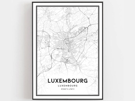 Luxembourg Map Poster, City Street Decor