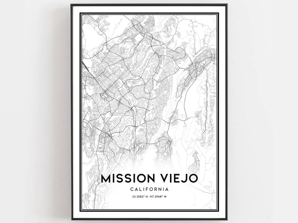 Mission Viejo Map Poster, City Street Decor