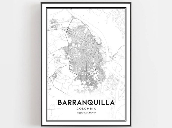 Barranquilla Map Print Poster, City Street Decor