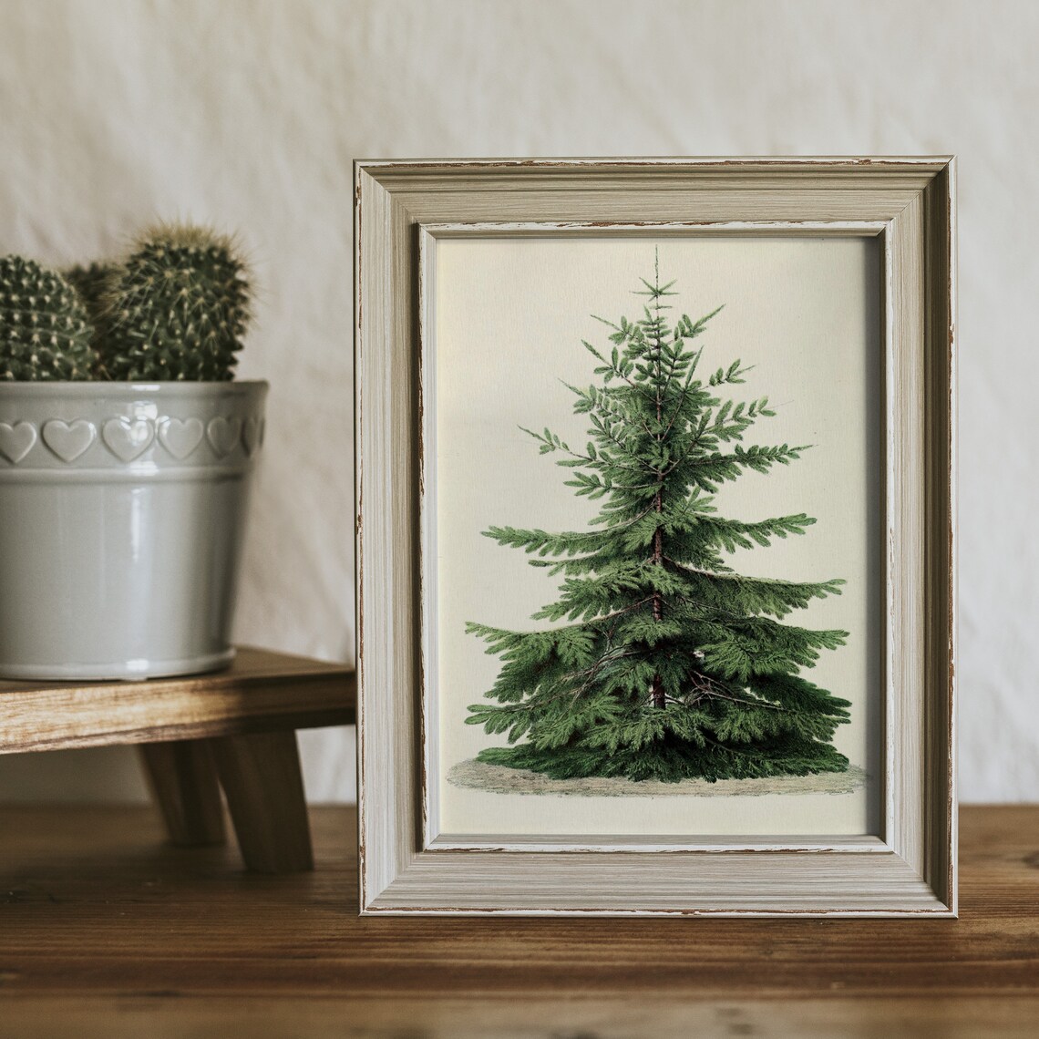 Christmas Vintage Tree Poster, Winter Holiday Decor