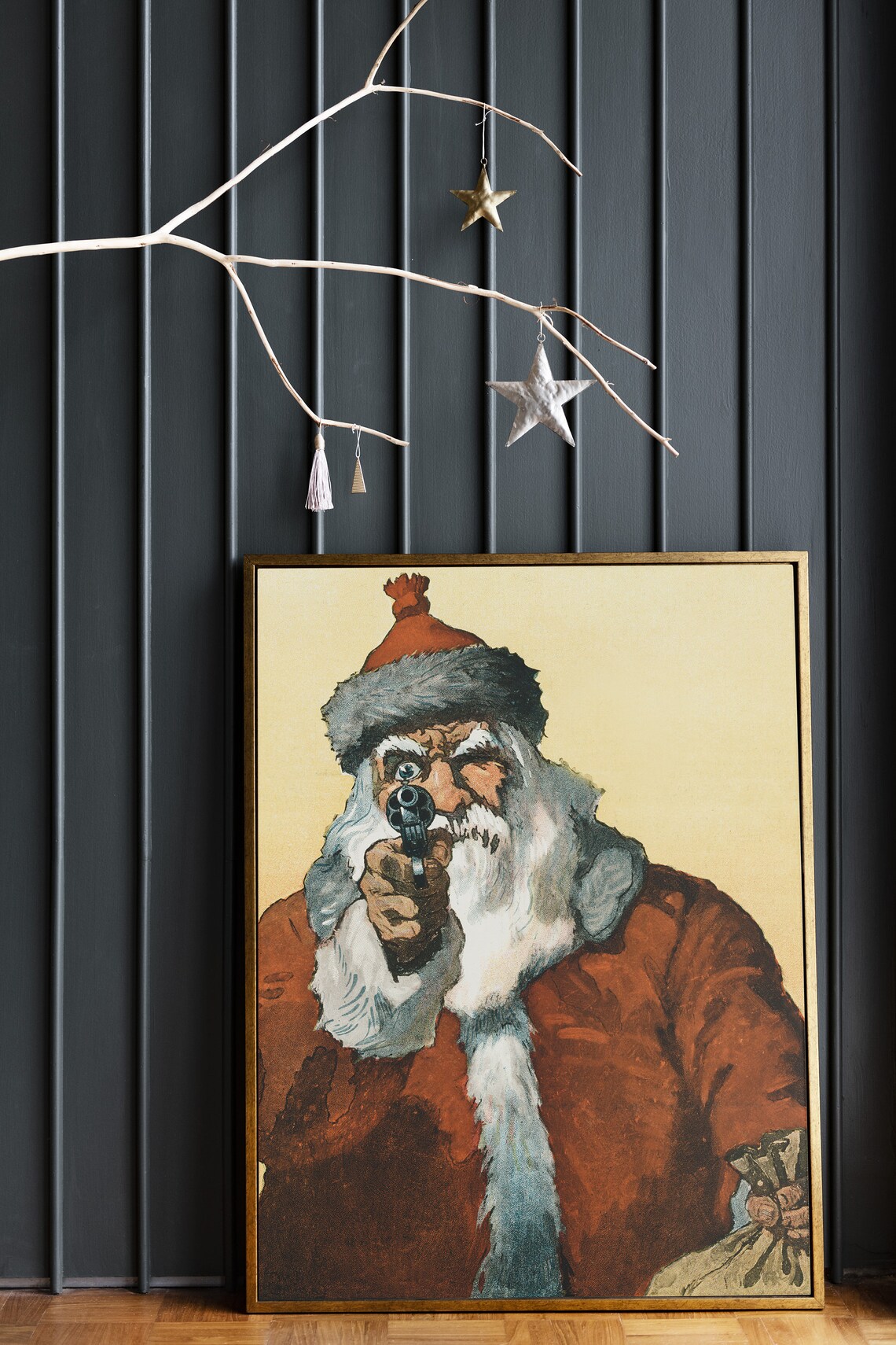 Vintage Santa Claus Antique Christmas Painting Holiday Portrait Poster - Image 3